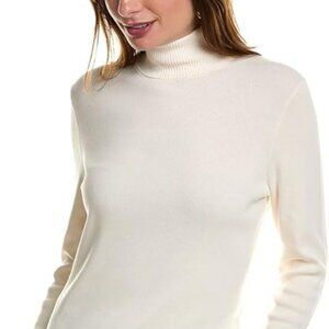 Anne Klein Womens White Long Sleeved Turtleneck Size: Small